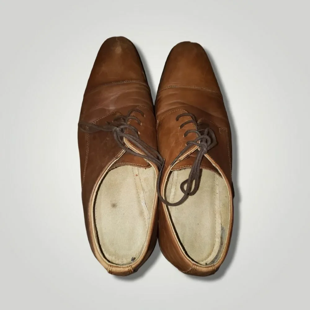 Men Vero Cuoio Whole Cut Oxford, Men's Dress Leather Brown Formal Shoes 12 M